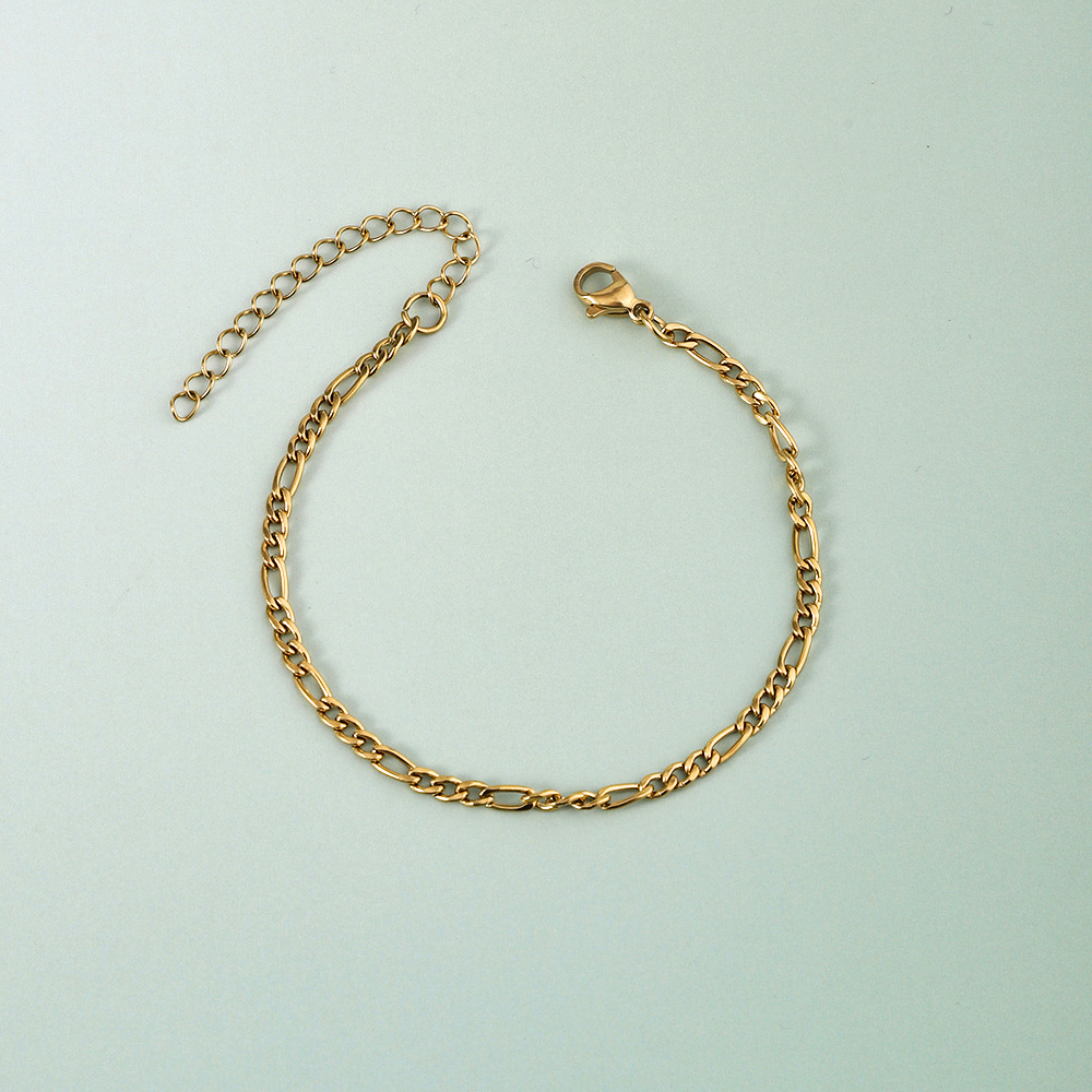 20g Weight 18K Gold Plated Plating Material Chain Bracelet Classification 304 Stainless Steel Chain Material cable chain, snake chain Chain Type 1 Piece Quantity Holiday, Daily Occasion 304 Stainless Steel Material Geometric Pattern Women's Gender Simple Style, Classic Style Style Plating Craft 18K Gold Plated Geometric 304 Stainless Steel Simple Style Classic Style Plating 304 Stainless Steel Chain Bracelet 18