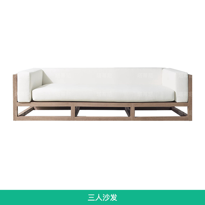 Conjunto de muebles de teca para exteriores, resistentes al agua y a los rayos UV, para patio, jardín, terraza, sofá de aluminio para balcón.