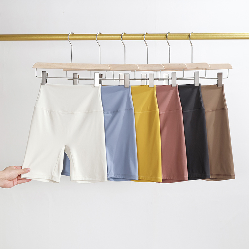 Sports Quick-Drying Yoga Shorts for Women, High-Waisted Peach Waist-Lifting Butt-Lifting Fitness Clothes, High-Elastic Tight Running and Cycling Pants
