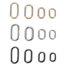 箱包五金配件金属椭圆弹簧圈 锌合金旦形蛋扣 金色弹簧钥匙扣批发