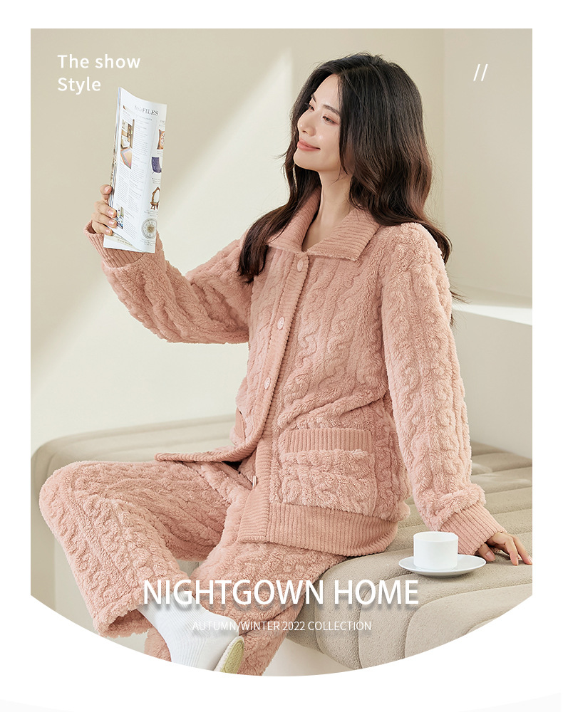 豆沙中领绒女S025_01