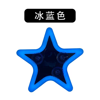 New Car Interior Decoration Five-Pointed Star Solar Triangular Window Ambient Light Wireless Warning Light Interesting Cross-Border Product (Other lights) - ice-blue