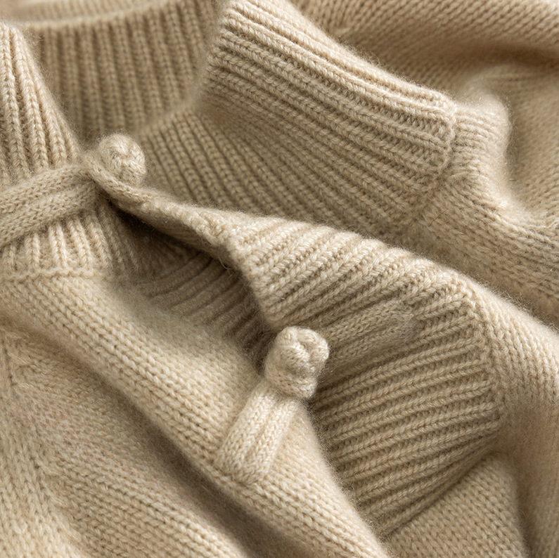 First-line discount foreign trade autumn and winter jacket retro new Chinese half-high collar cashmere sweater women