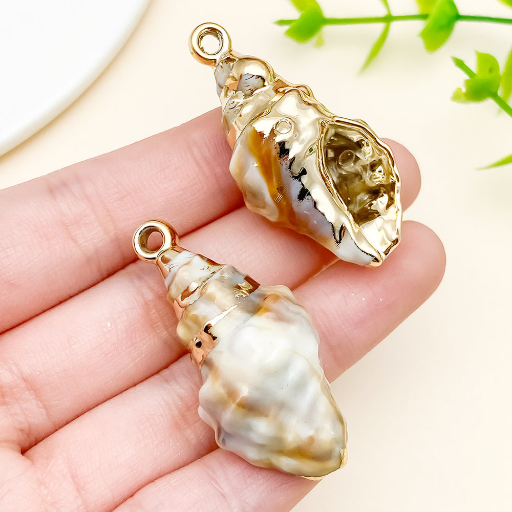 15 galvanizado láser marino oro acrílico imita concha colgante diy hecha a mano collar joyas accesorios image 19