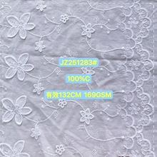 现货新款全棉立体刺绣布桃花绣花布女装连衣裙衬衫吊带裙面料