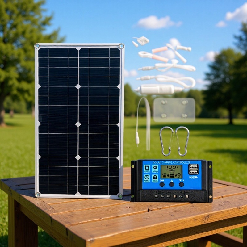 25W太阳能单晶硅PET层压板跨境爆款柔性太阳能板微型逆变系统