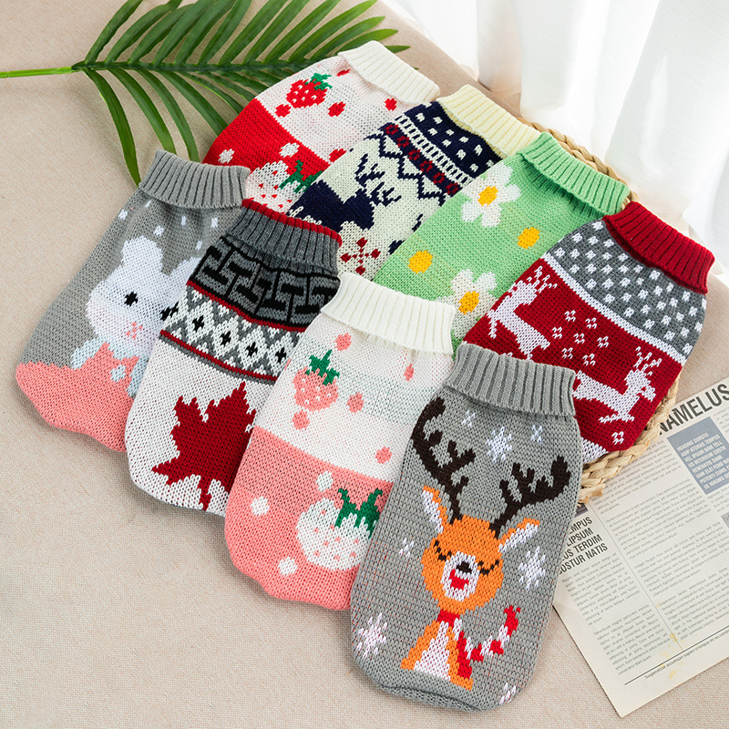 Warm high-neck pet knitted sweater dog clothes for puppies, cats, Teddy, Bichon, autumn and winter dog apparel Warm high-neck pet knitted sweater dog clothes for puppies, cats, Teddy, Bichon, autumn and winter dog apparel