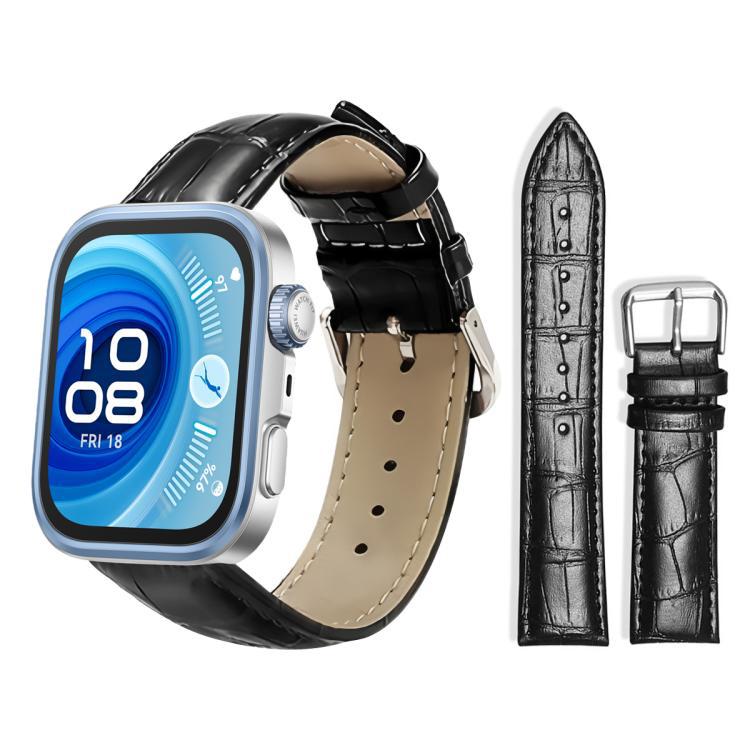 xDfind pulsera de cuero con botón de bambú para Huawei Watch Fit 4 Pro / Fit 4 / Fit 3 20mm