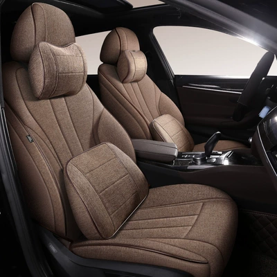 Modelə uyğun (Original) oturacaq örtükləri – New Seat Cover - brown-memory-version-five-seats-linen-fully-surrounded-by-front-and-rear-rows