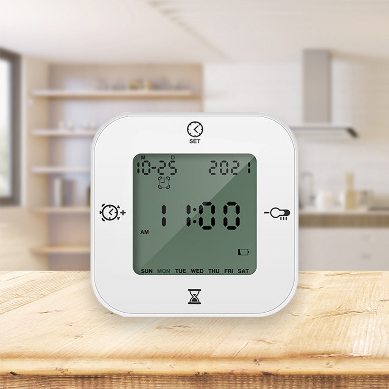 KT-8多功能重力温湿度计 家用室内声控夜光温度计新款