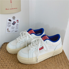 2023春季新款透氣小白鞋女韓版運動休閒帆布鞋蘿蔔色低幫女鞋代發