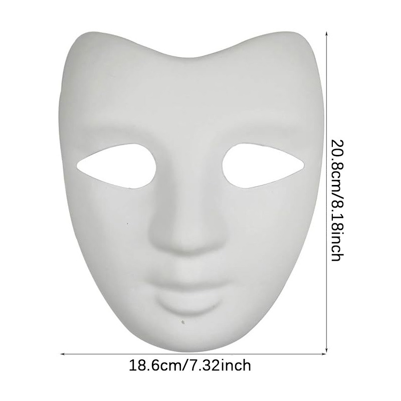 Amazon venta caliente máscara en blanco pulpa blanca props de jardín de infantes dibujado a mano carnaval máscara de graffiti DIY