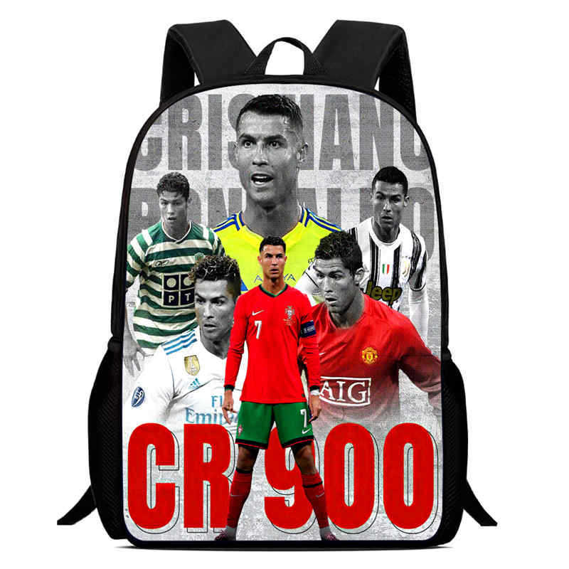 Amazon crossover nueva mochila con estampado periférico de futbolista mochila escolar para estudiantes mochila para niños