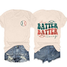 外贸女上衣跨境电商亚马逊新款印花彩棉T恤