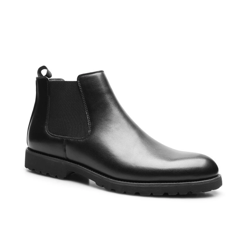 [Заказ может быть обработан] Черные сапоги челси мужские высококлассные простые, продвинутые повседневные деловые кожаные сапоги