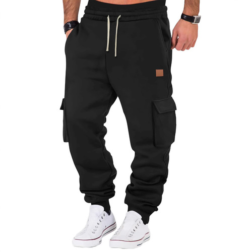 New European and American Style Men's Autumn/Winter Training Sports Pants, Leggings, Men's Multi-Pocket Fitness Pants, Sweatpants for Men