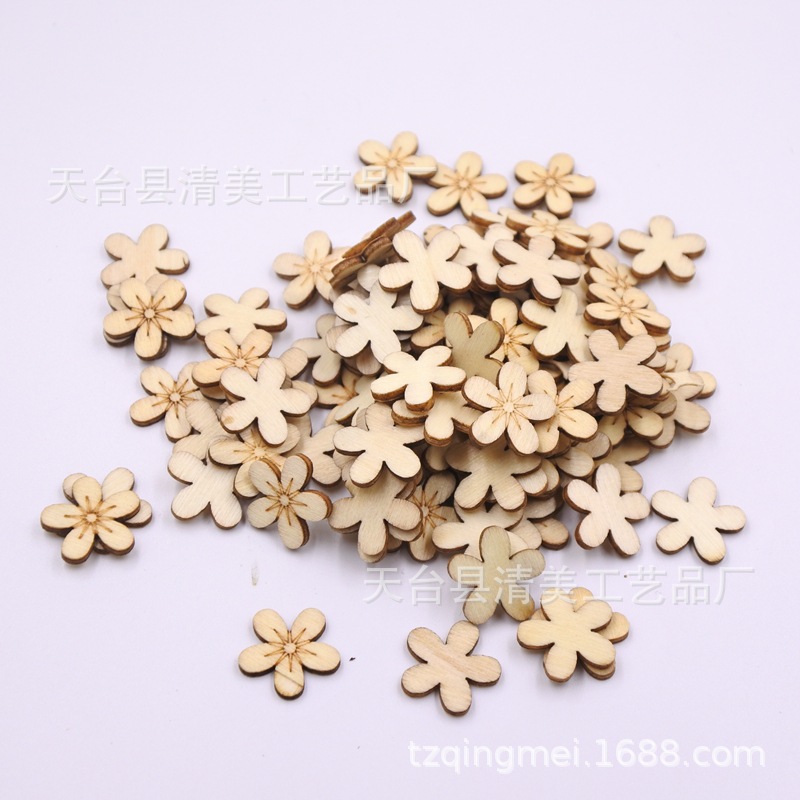 15mm tronco nuevo botón de flor de cinco ciruelas 2mm de espesor DIY hermosa decoración para niños 100 piezas por paquete