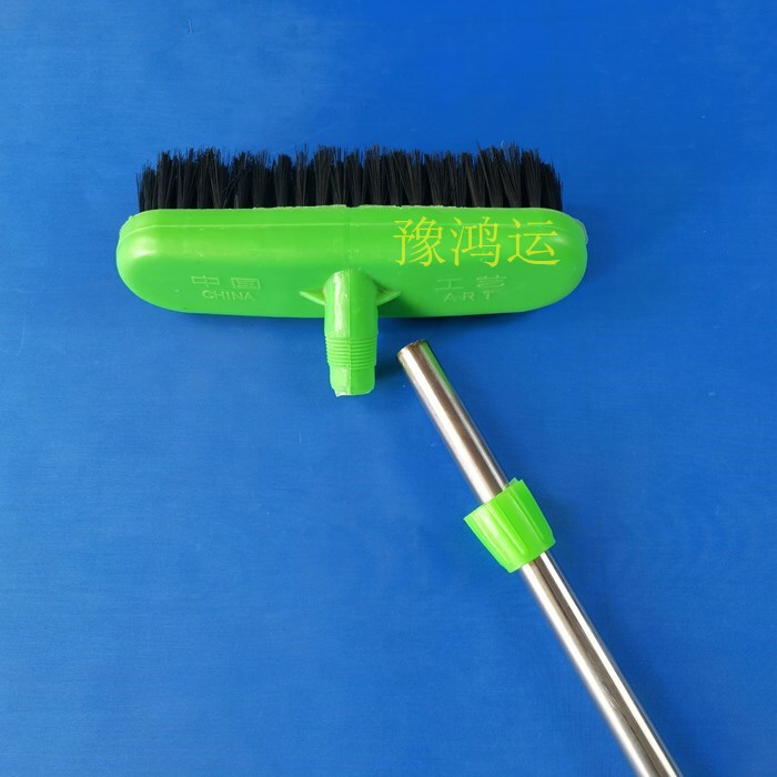 Manure Brush Pig Farm Hard-Bristled Nylon Filament Plastic Floor Scraper Long Pole Cleaning Broom Head Cleaning Mop Bathroom