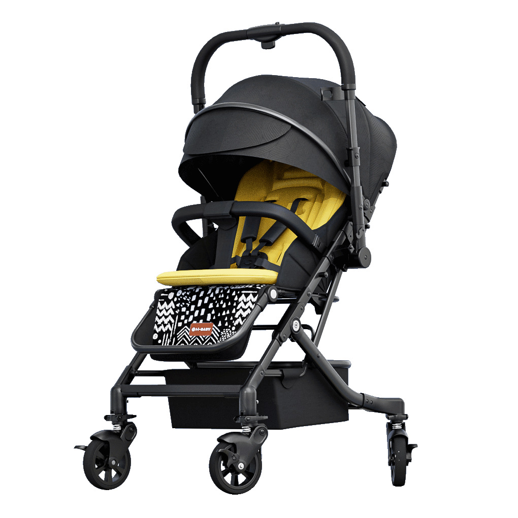 El cochecito de bebé hibaby puede sentarse y acostarse, plegable bidireccional, ligero, cochecito de paisaje alto para niños de 0 a 3 años