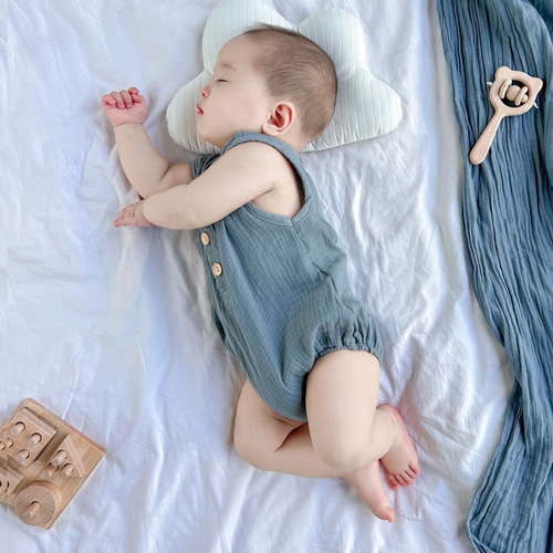 Export Male Baby Infant Sleeveless Vest Pampers Ins Style Summer Thin Gauze Cotton Newborn Clothes 