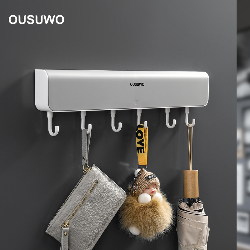 Strong Hook for Bathroom Door Behind Wall, Adhesive Clothes Rack for Clothes Hanger, No Drill Wall Mount Organizer for Sanitary Room