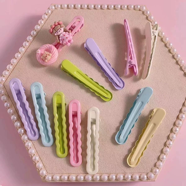 Bottom clip-color mixed 5 cm fine waves