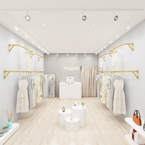 Display props for clothing store racks, children's clothing display racks, women's clothing store shelf racks, wall-mounted stainless steel hangers, creative