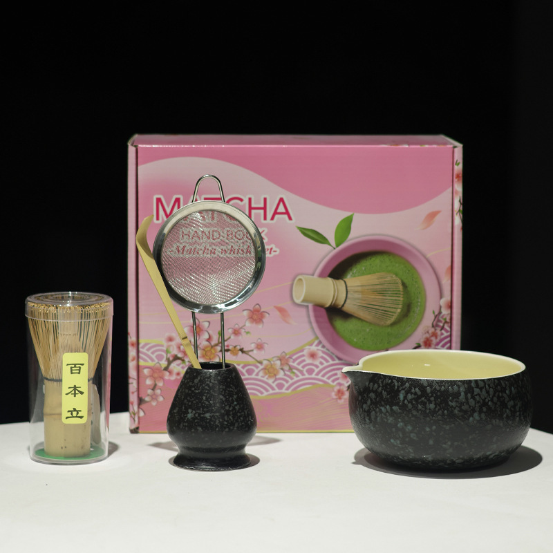 MATCHA跨境专供多款新品陶瓷5件套抹茶碗带嘴宋代点茶茶筅工具套|undefined