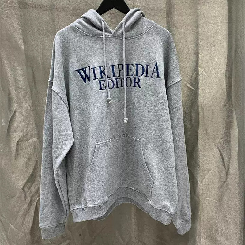 Foreign Trade 2024 New 480g VTM Vitamin Cute Embroidered Letter Hooded Sweatshirt High Street Hoodie for Men and Women Couples