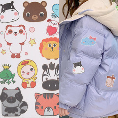 Adorable cartoon DIY hand-stitched fabric patches with colorful patterns to decorate clothes and repair fabric holes