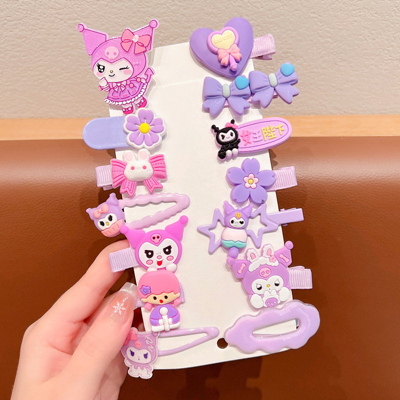 Coreano 14 piezas set adorable marca Kulomi nuevos niños dibujos animados niñas pinzas de cabello fábrica de accesorios de cabello al por mayor
