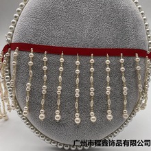 厂家批发手工钉珠珍珠流苏花边条码 秀禾服婚纱礼服diy辅料花边