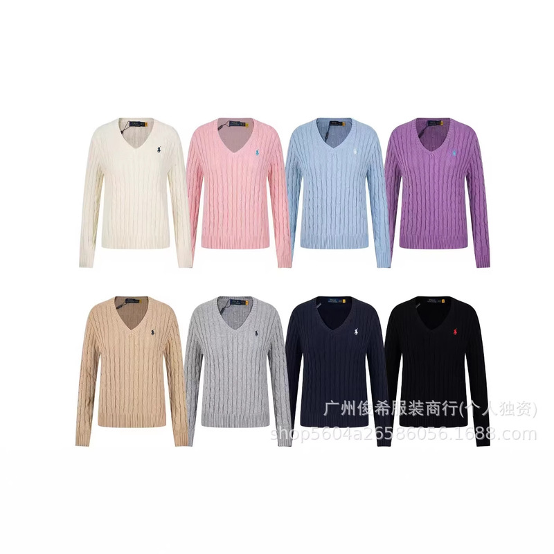 Scan the Qr Code to Purchase a 25Ss High-Quality Women's Slim-Fit Basic Classic Casual V-Neck Cable Knit Pullover Sweater Scan the Qr Code to Purchase a 25Ss High-Quality Women's Slim-Fit Basic Classic Casual V-Neck Cable Knit Pullover Sweater