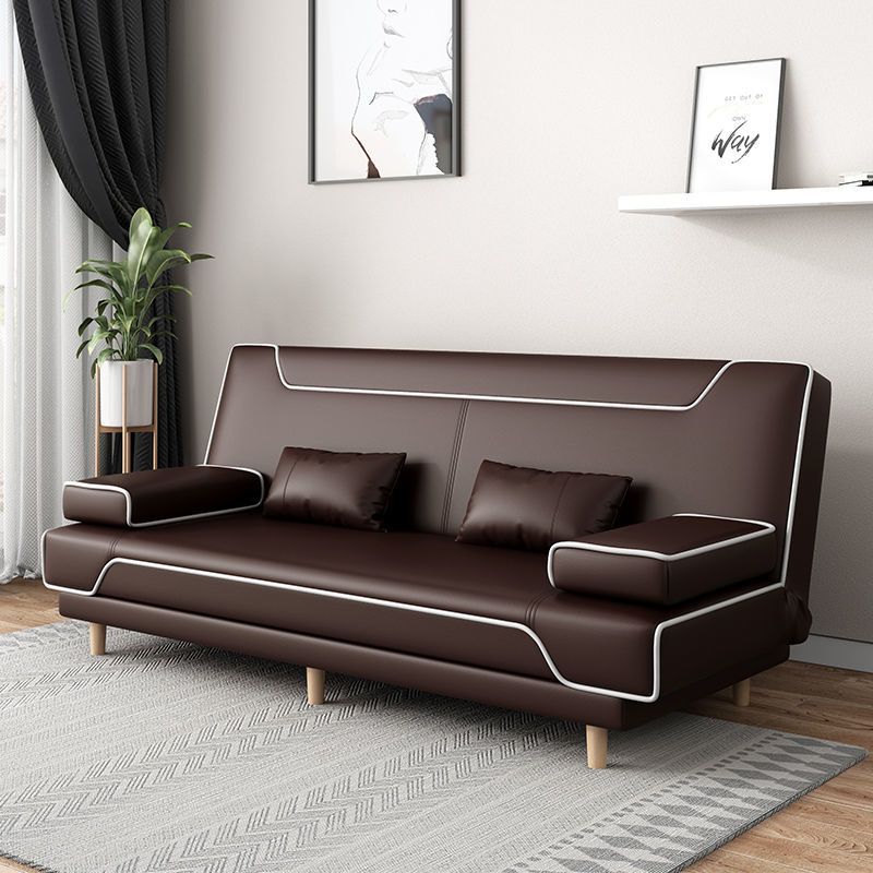 Office Shop Simple Folding Modern Double Single Dual-Use Small Apartment Solid Wood Leather Sofa Nap Bed Rental Room