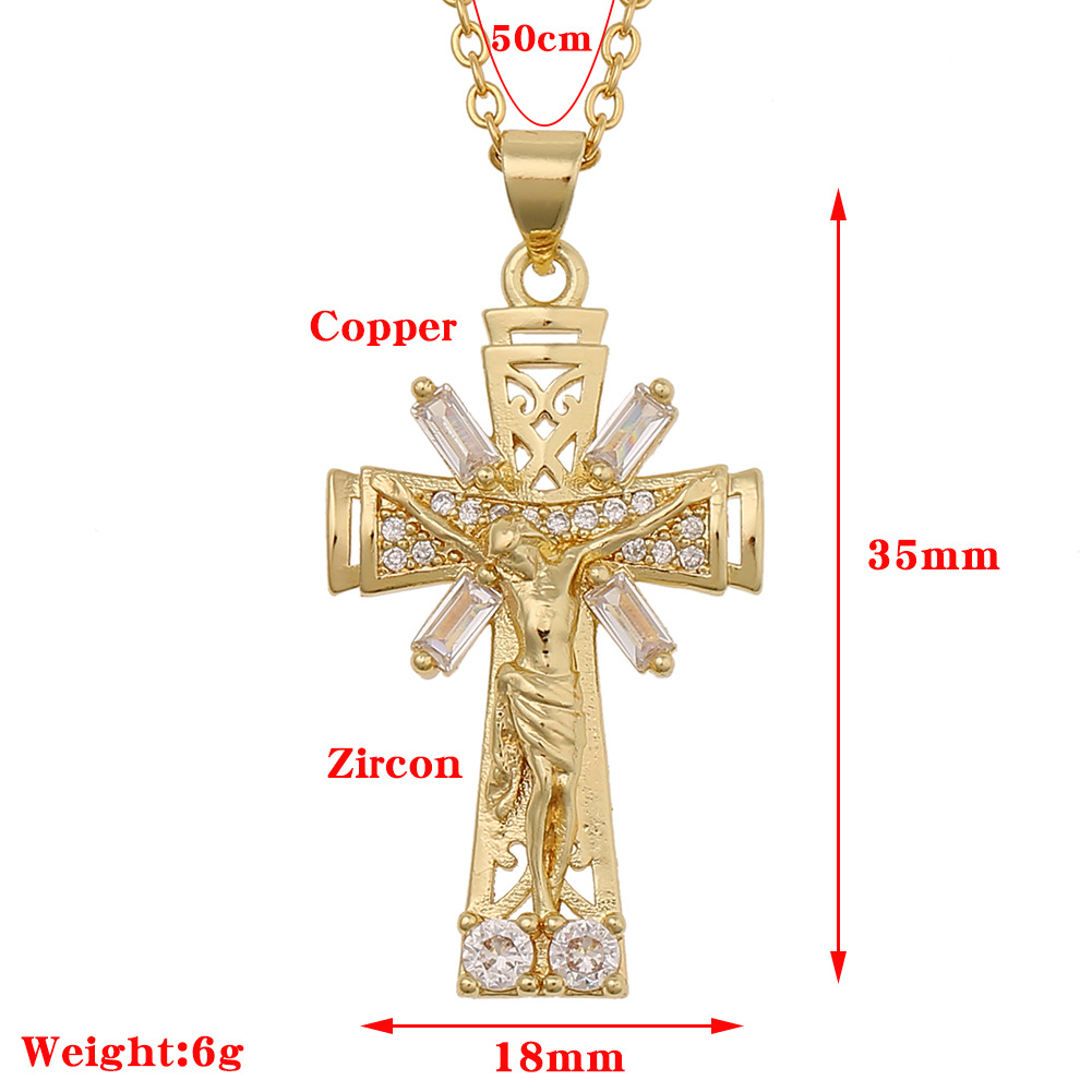 retro religious geometric necklace