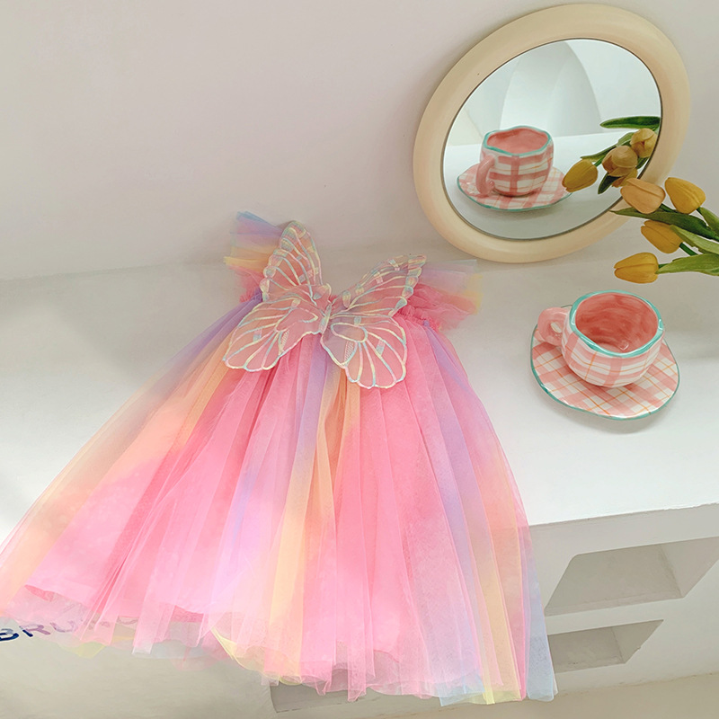 Princess Colorful Nylon Girls Dresses display picture 20