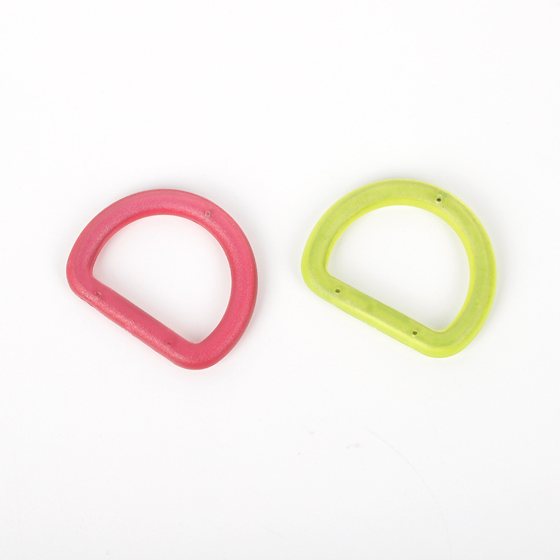 Plástico + acero inoxidable de una sola vez con recubrimiento de goma O-ring D-ring accesorios de hardware para mascotas cinta correa de hombro hebilla en forma de D