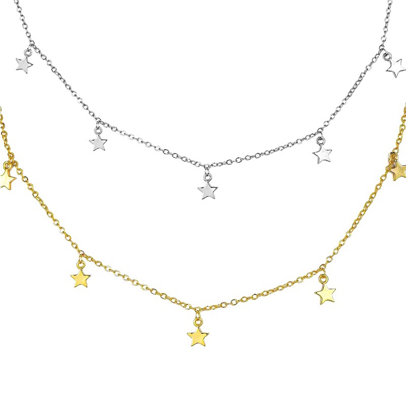 S925 Estrella de plata esterlina borla tobillera para las mujeres nuevo popular en línea rojo de alto grado pie decoración nicho luz lujo estrellado pie cadena