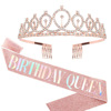 Spot birthday party girl hair hoop BIRTHDAY GIRL etiquette belt crown set rose scallion powder shoulder strap