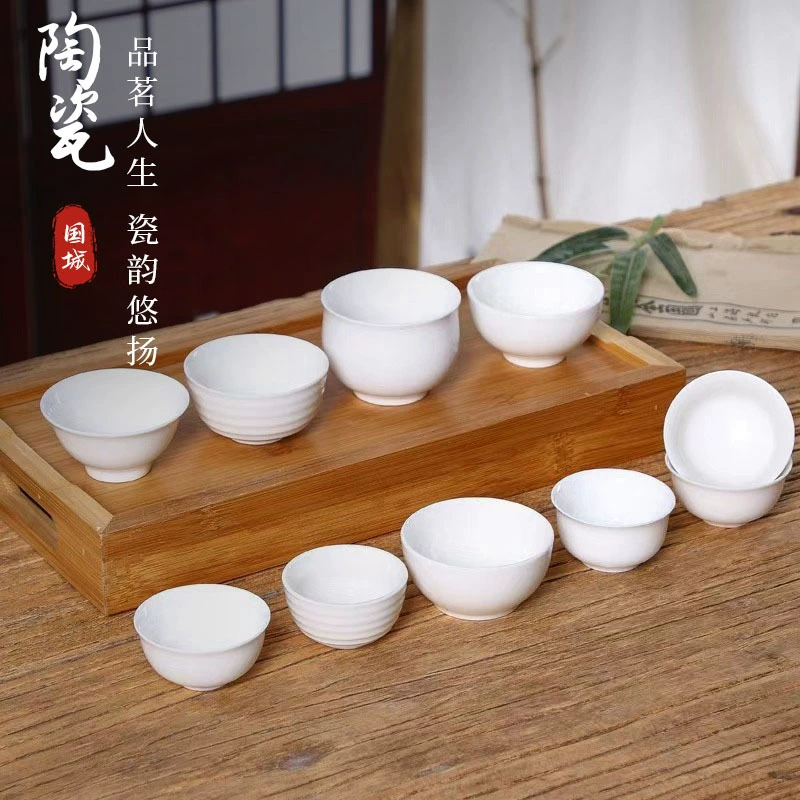 Белая чашка для чая из чистого белого фарфора, бытовая чашка для чая в стиле кунг-фу, керамическая чашка для чая с ручкой, чашка для чайной церемонии, мастерская чашка