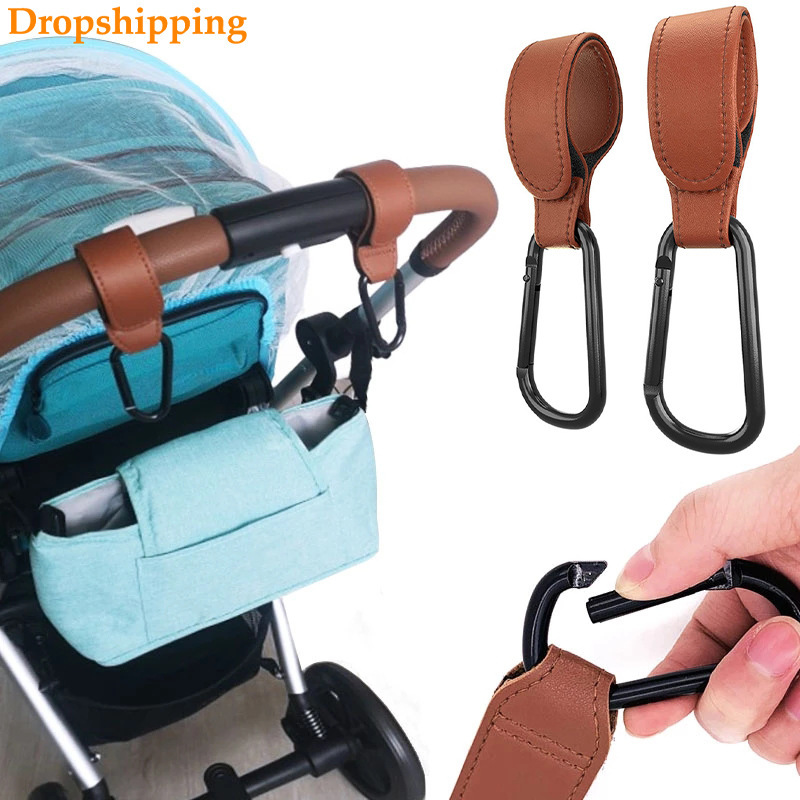 Cross-Border Pu Leather Walker Stroller Hook Child Seat Handle Portable Carabiner Velcro Stroller