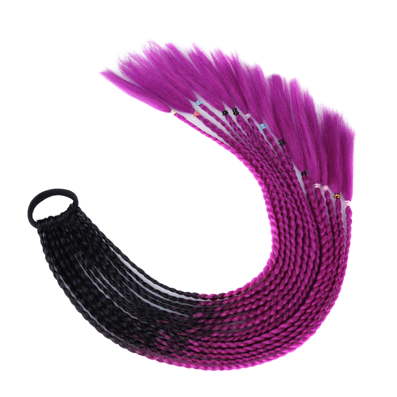 Cola de caballo B28# negro+morado