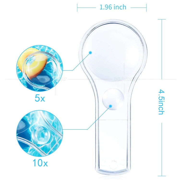 10 раз 52 мм двойной объектив портативный Акриловый высокий прозрачный чтение 5-кратное увеличительное стекло для пожилых людей легко носить с собой