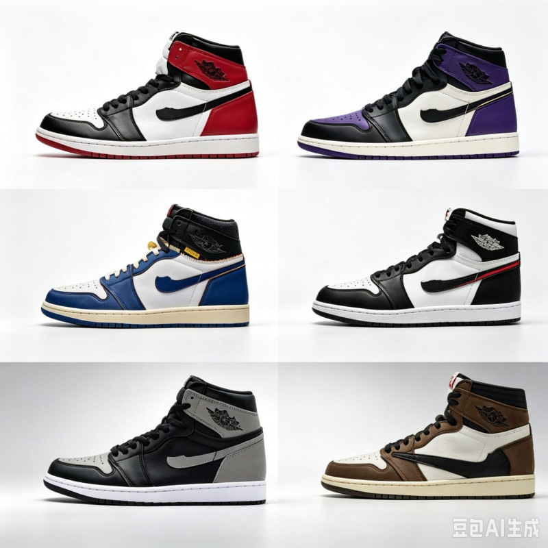 Putian shoe factory AJ1 high-top co-branded model Obsidian University Blue Reverse Swoosh Jordan 1 high-top casual sports basketball shoes