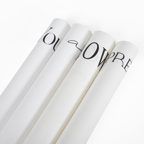 Internet celebrity simple wrapping paper, flower wrapping paper, bouquet white English kraft paper, flower shop floral materials wholesale