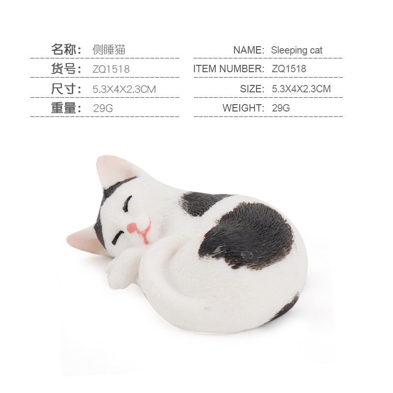 Gato persa Garfield lado durmiendo mascota gato modelo de decoración estática Transfronteriza Amazon simulación animal gato modelo