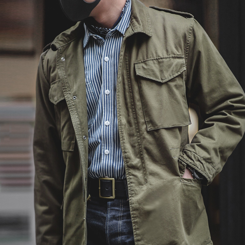 32Days Tooling World War II American Retro m65 Windbreaker Spring and Autumn Wear-resistant Ami Kaji Army Green Windbreaker Jacket 32Days Tooling World War II American Retro m65 Windbreaker Spring and Autumn Wear-resistant Ami Kaji Army Green Windbreaker Jacket