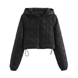 2024夏wish亚马逊eBay黑色绗线棉服棉衣