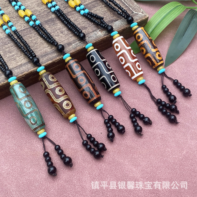 天珠玛瑙项链藏式男女款毛衣链夜市地摊淘宝直播玉石货源商务礼品