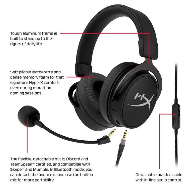Крайне неизвестная HyperX Skyline наушники Проводные беспроводная съемный микрофон игровые наушники